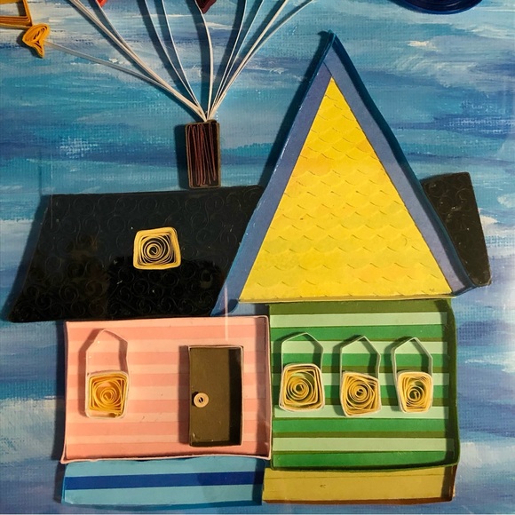 Hand quilled “UP” House paper art framed 9 x 11 Disney - Picture 7 of 15